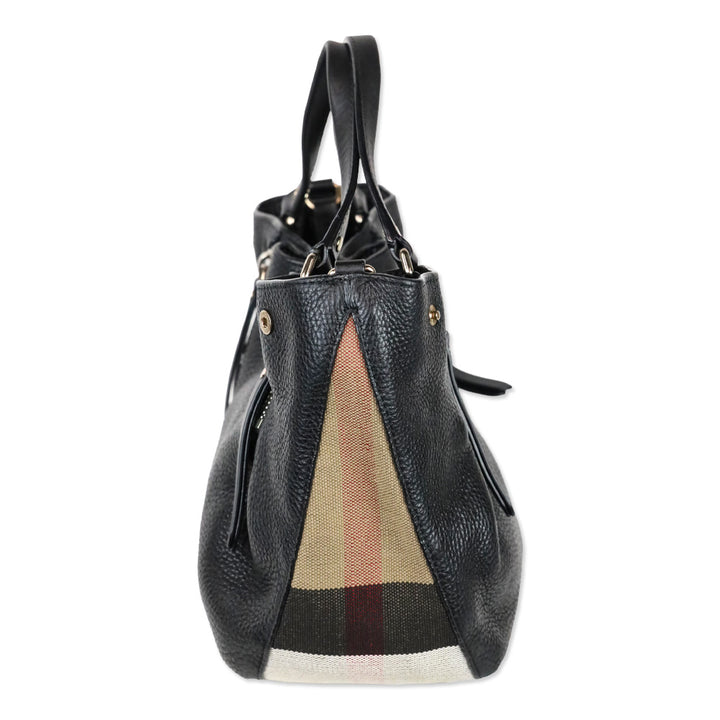 Burberry Black Grained Leather Small Maidstone Tote