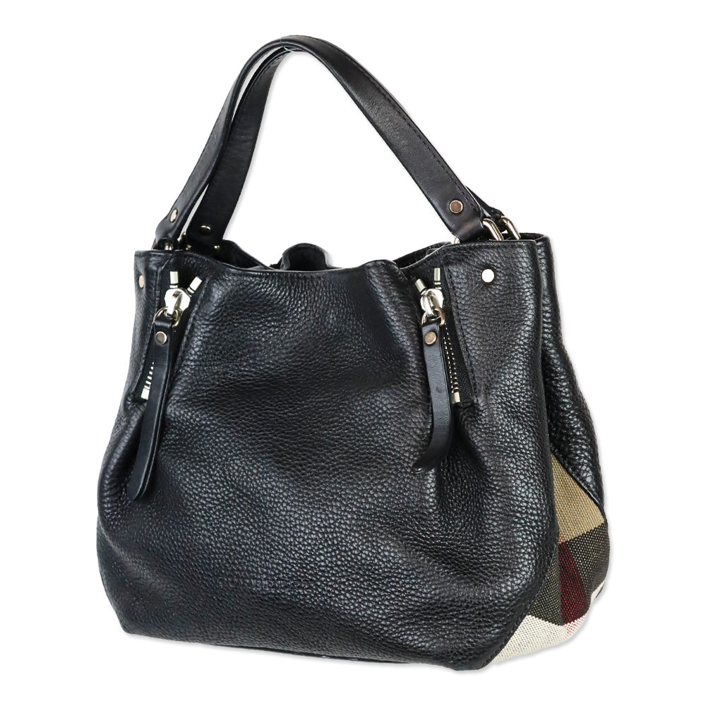 Burberry Black Grained Leather Small Maidstone Tote