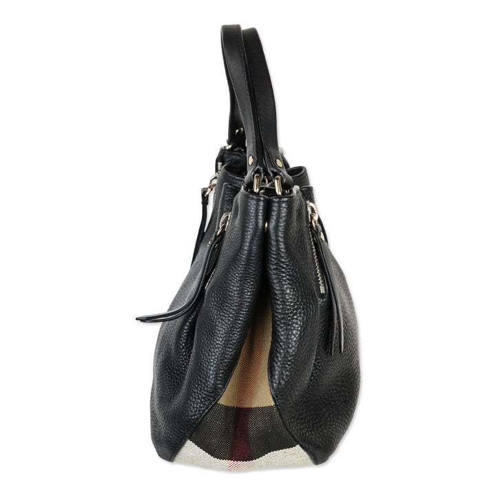 Burberry Black Grained Leather Small Maidstone Tote