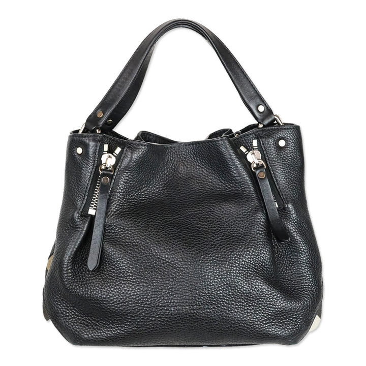 Burberry Black Grained Leather Small Maidstone Tote
