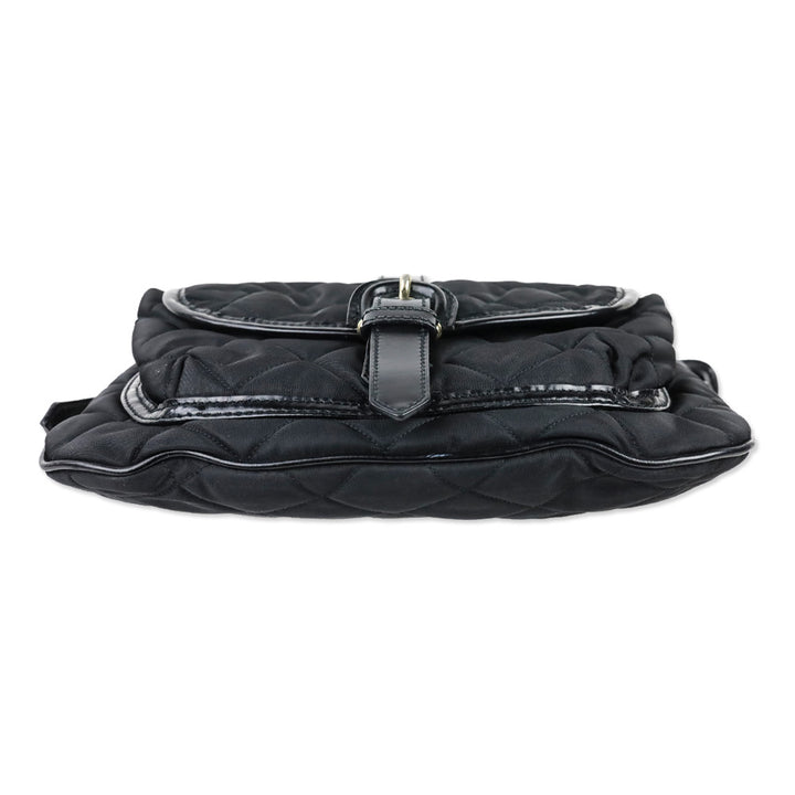Burberry Black Leather-Trimmed Quilted Nylon Crossbody Bag