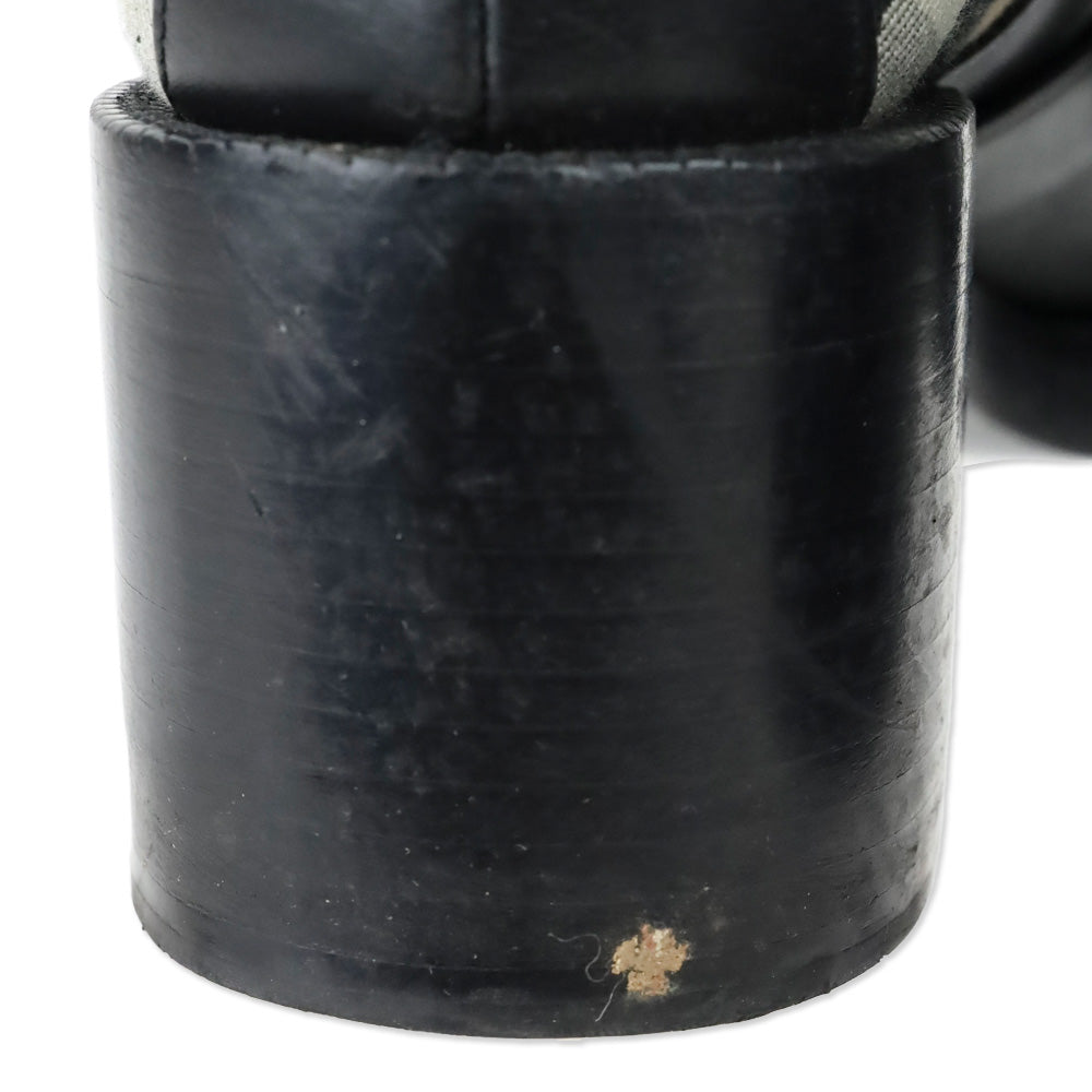 Burberry Black Leather Archive House Check Ankle Boot