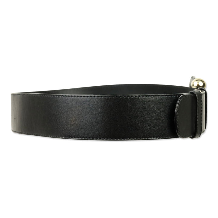 Burberry Black Leather Western Buckle Belt