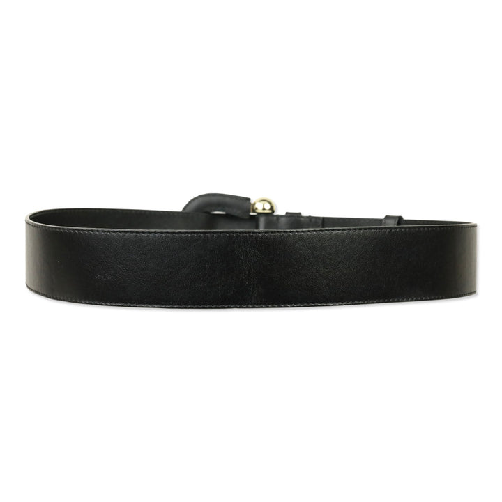 Burberry Black Leather Western Buckle Belt
