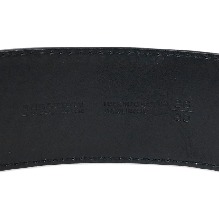 Burberry Black Leather Western Buckle Belt