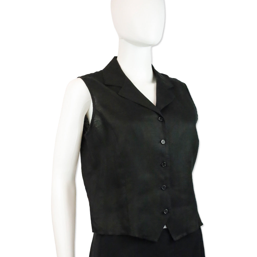 Burberry Black Linen Vest