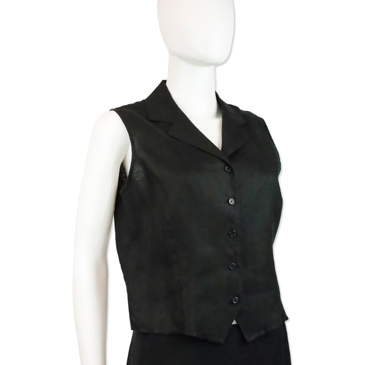 Burberry Black Linen Vest