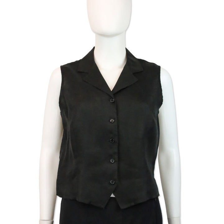 Burberry Black Linen Vest