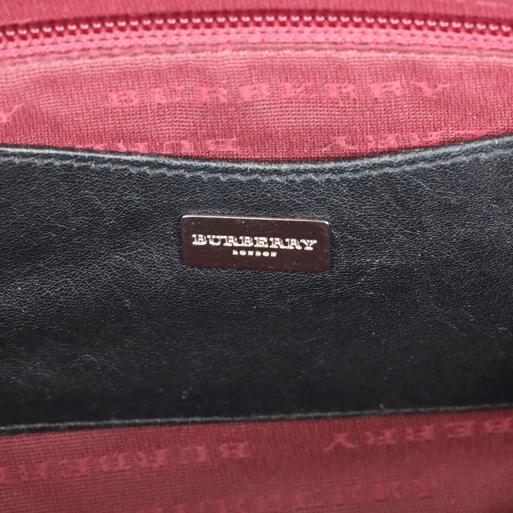 Burberry Black Nova Check Wool Fringe Top Handle Tote Bag