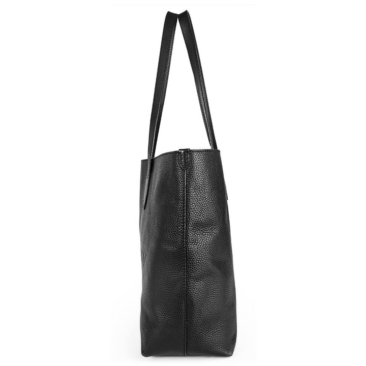 Burberry Black Pebbled Leather Large Tote Bag