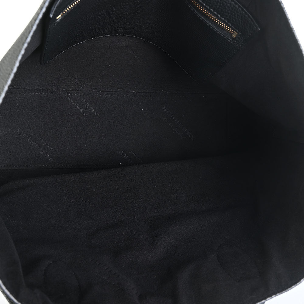 Burberry Black Pebbled Leather Large Tote Bag