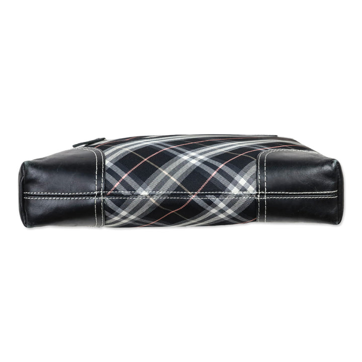 Burberry Black Plaid Canvas Shoulder Bag