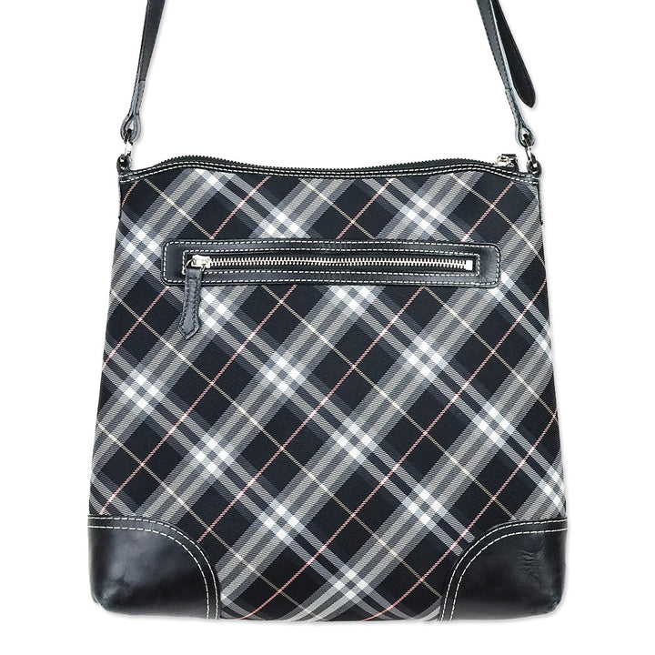 Burberry Black Plaid Canvas Shoulder Bag