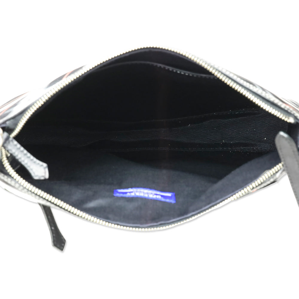 Burberry Black Plaid Canvas Shoulder Bag