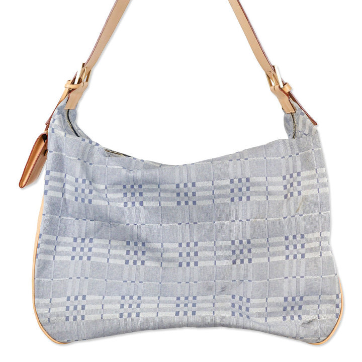 Burberry Blue Nova Check Canvas Extra Large Hobo Bag
