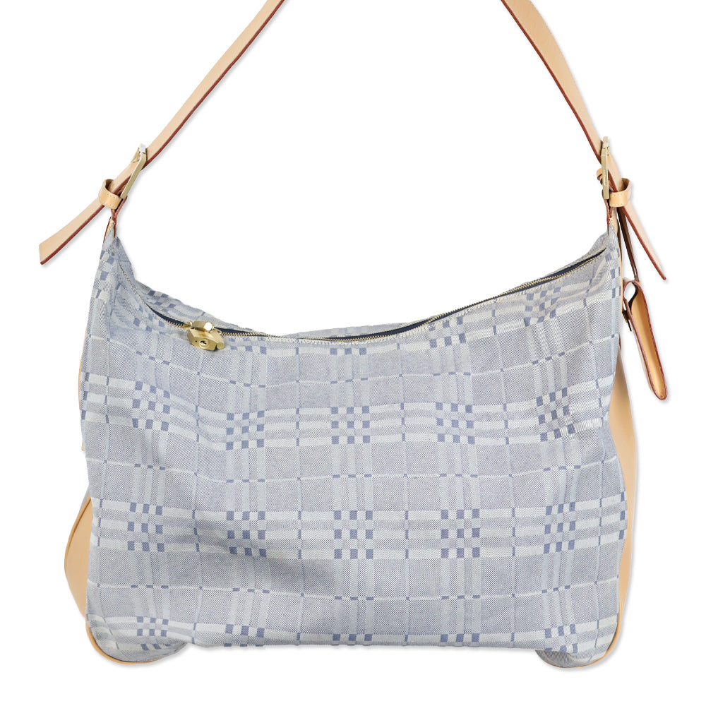 Burberry Blue Nova Check Canvas Extra Large Hobo Bag