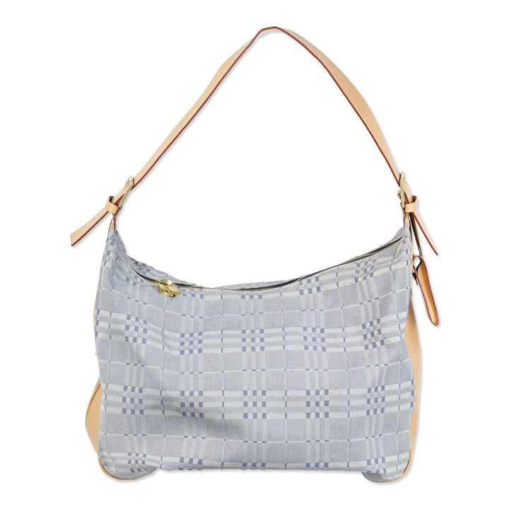Burberry Blue Nova Check Canvas Extra Large Hobo Bag