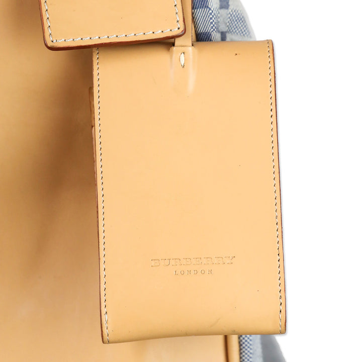 Burberry Blue Nova Check Canvas Extra Large Hobo Bag