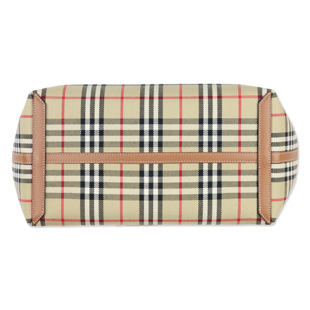 Burberry Briar Brown Medium London Check Canvas Tote Bag