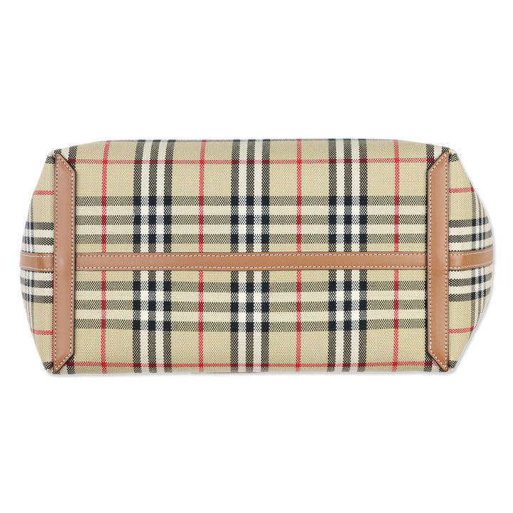 Burberry Briar Brown Medium London Check Canvas Tote Bag