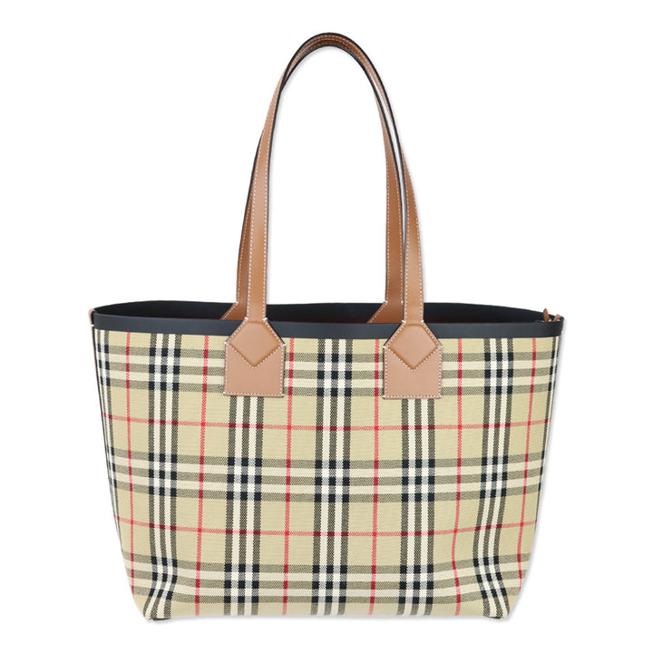 Burberry Briar Brown Medium London Check Canvas Tote Bag
