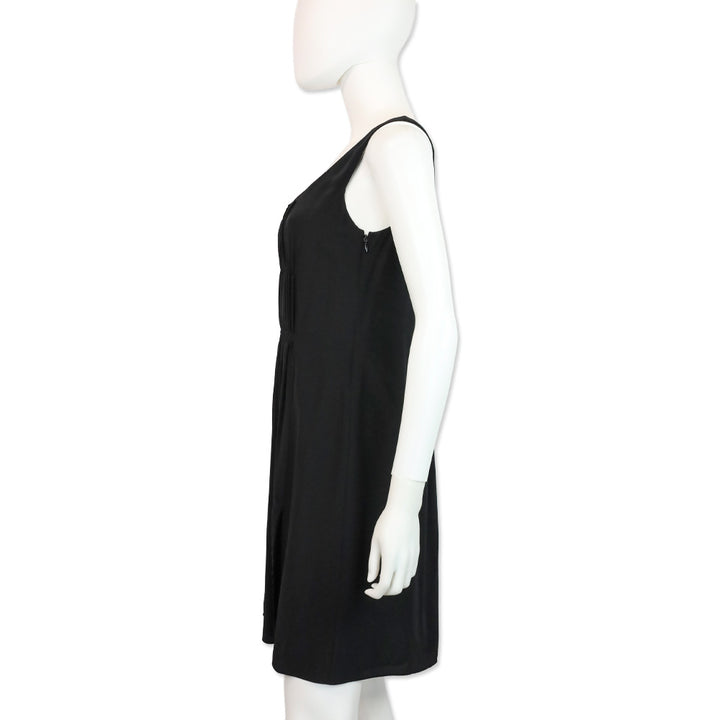 Burberry Brit Black Ruched Silk Sleeveless Mini Dress