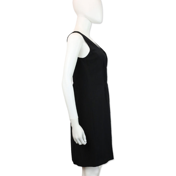 Burberry Brit Black Ruched Silk Sleeveless Mini Dress
