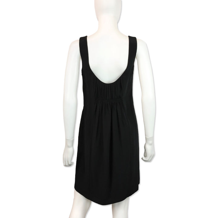 Burberry Brit Black Ruched Silk Sleeveless Mini Dress