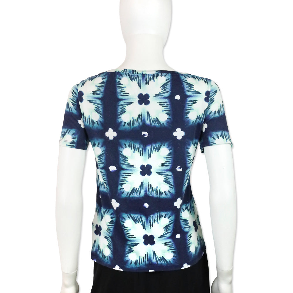 Burberry Brit Blue Floral Tie Dye Soft Cotton T-Shirt