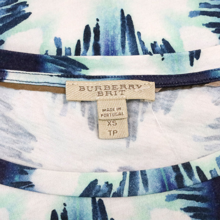 Burberry Brit Blue Floral Tie Dye Soft Cotton T-Shirt