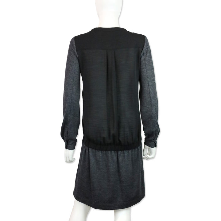 Burberry Brit Charcoal Grey/Black Henley Midi Dress