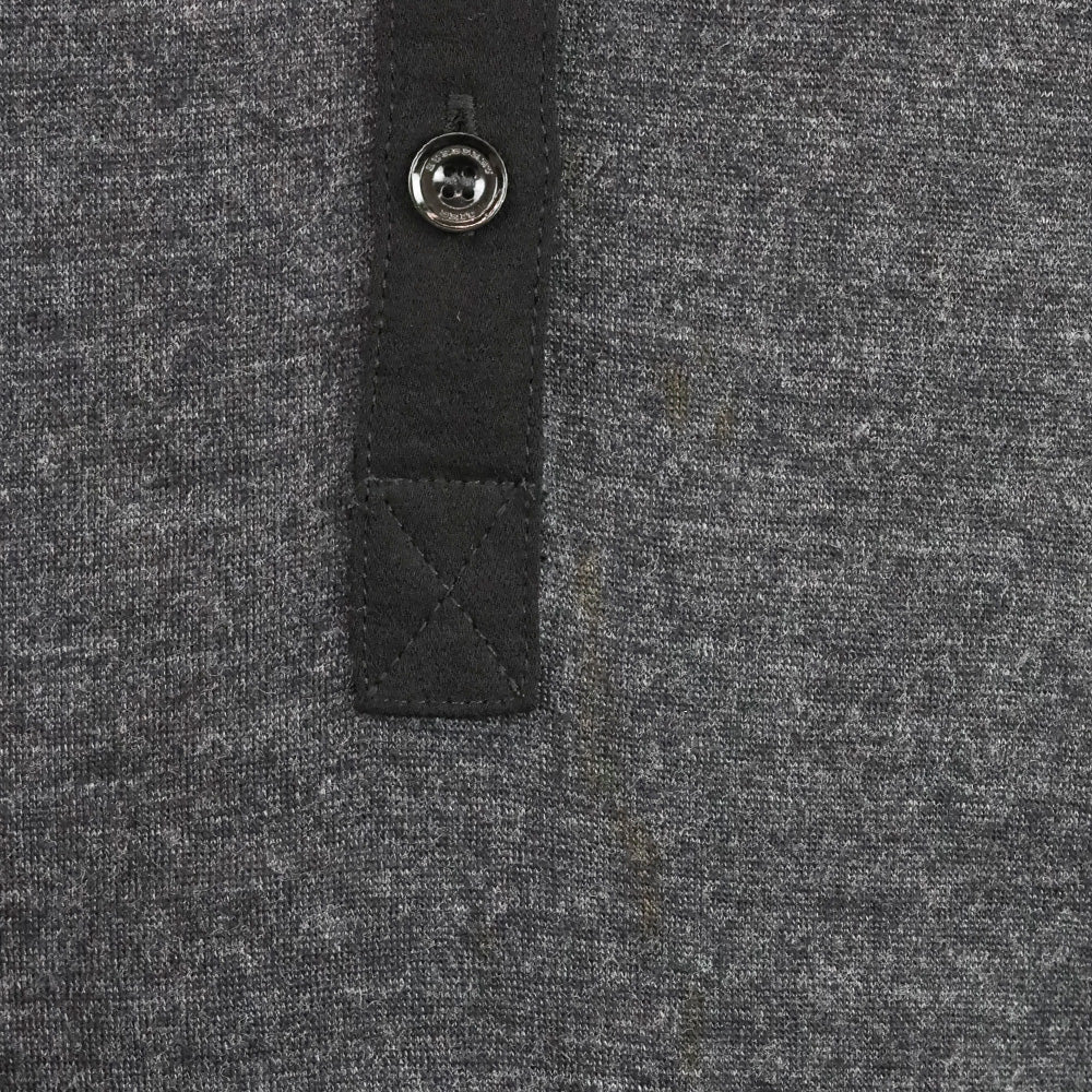 Burberry Brit Charcoal Grey/Black Henley Midi Dress