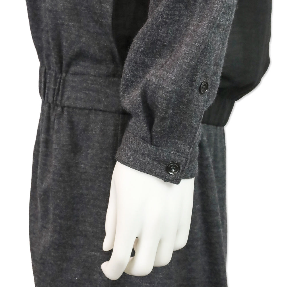 Burberry Brit Charcoal Grey/Black Henley Midi Dress