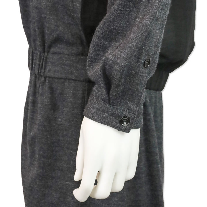 Burberry Brit Charcoal Grey/Black Henley Midi Dress