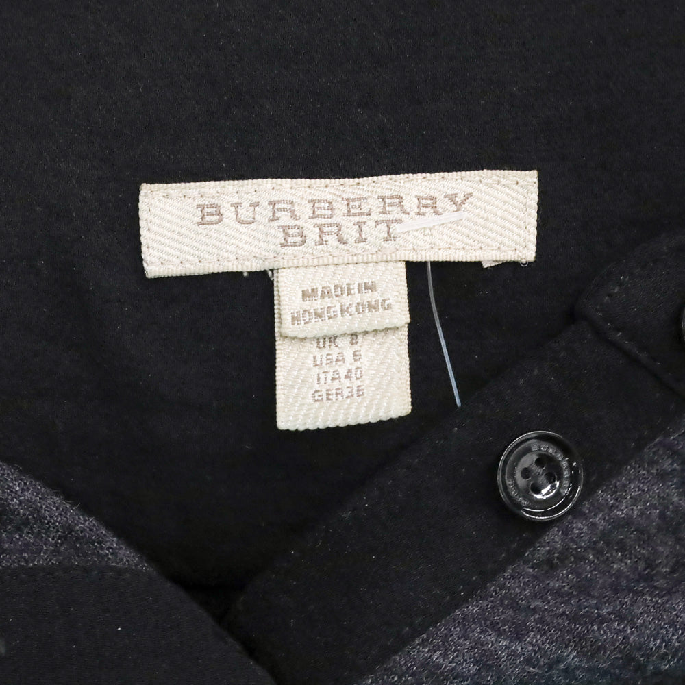 Burberry Brit Charcoal Grey/Black Henley Midi Dress
