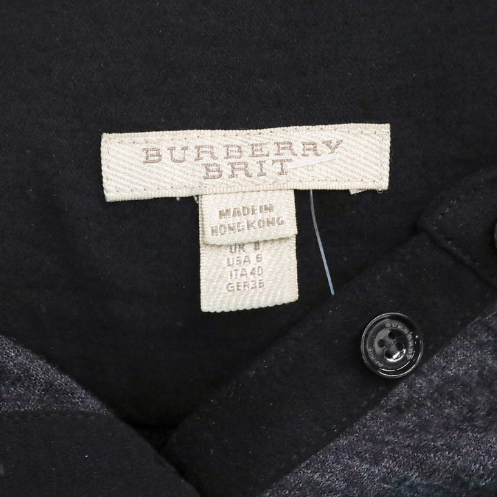 Burberry Brit Charcoal Grey/Black Henley Midi Dress