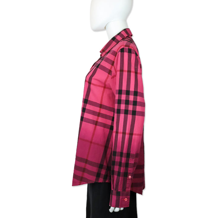 Burberry Brit Pink/Magenta Ombre Plaid Button Up Shirt