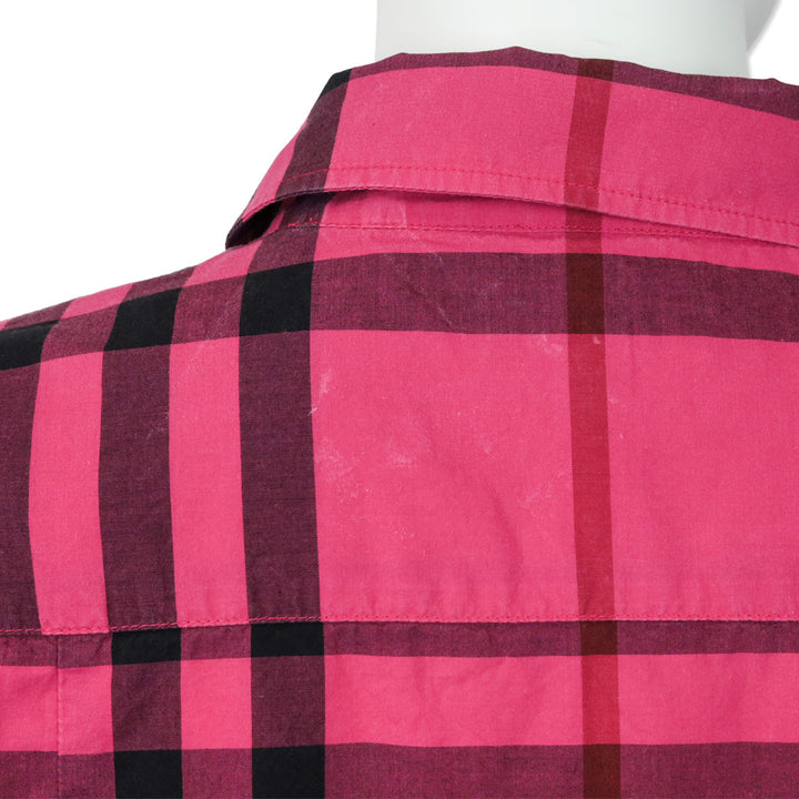 Burberry Brit Pink/Magenta Ombre Plaid Button Up Shirt