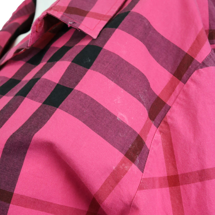 Burberry Brit Pink/Magenta Ombre Plaid Button Up Shirt