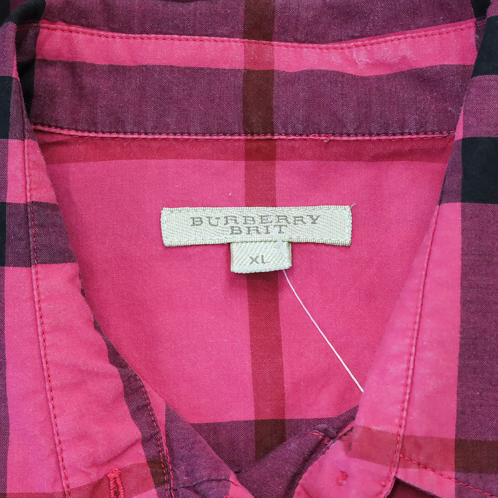 Burberry Brit Pink/Magenta Ombre Plaid Button Up Shirt