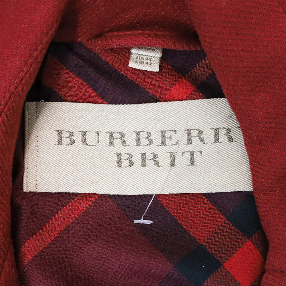 Burberry Brit Red Wool-Blend Double-Breasted Peacoat