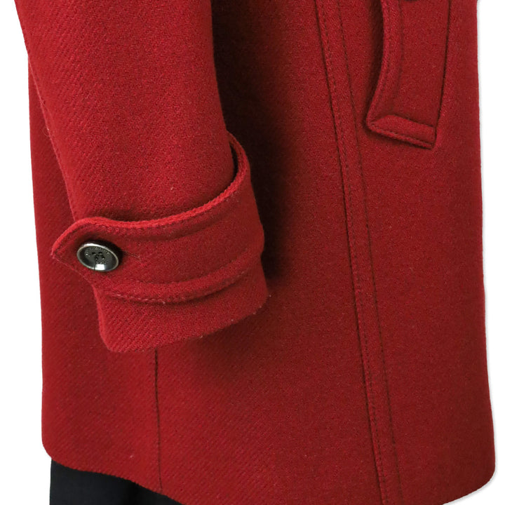 Burberry Brit Red Wool-Blend Double-Breasted Peacoat