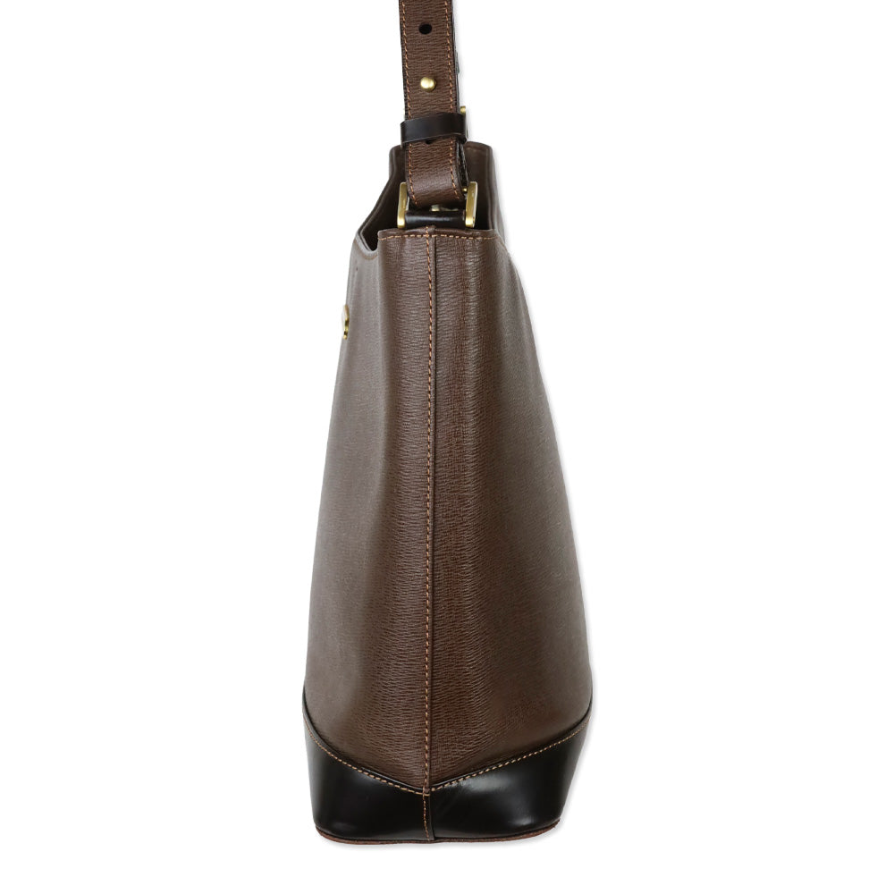 Burberry Brown Crosshatch Leather Shoulder Bag