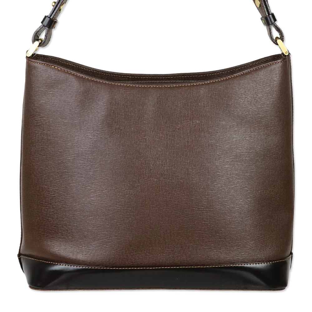 Burberry Brown Crosshatch Leather Shoulder Bag