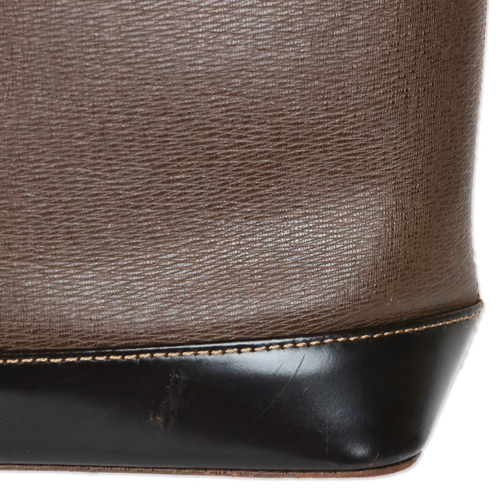 Burberry Brown Crosshatch Leather Shoulder Bag