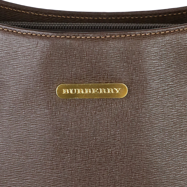 Burberry Brown Crosshatch Leather Shoulder Bag
