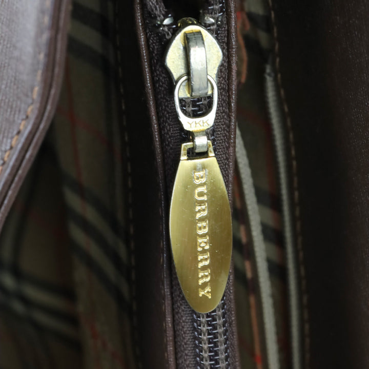 Burberry Brown Crosshatch Leather Shoulder Bag