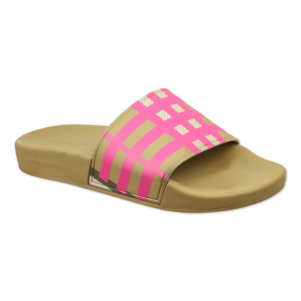 Burberry Bubblegum Pink Check Furley Check Slide Sandals