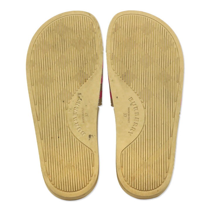 Burberry Bubblegum Pink Check Furley Check Slide Sandals