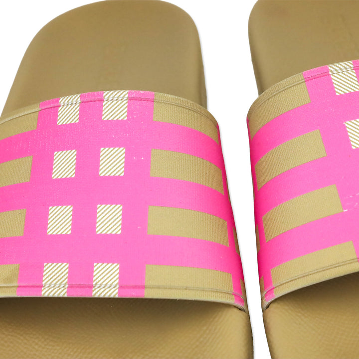 Burberry Bubblegum Pink Check Furley Check Slide Sandals